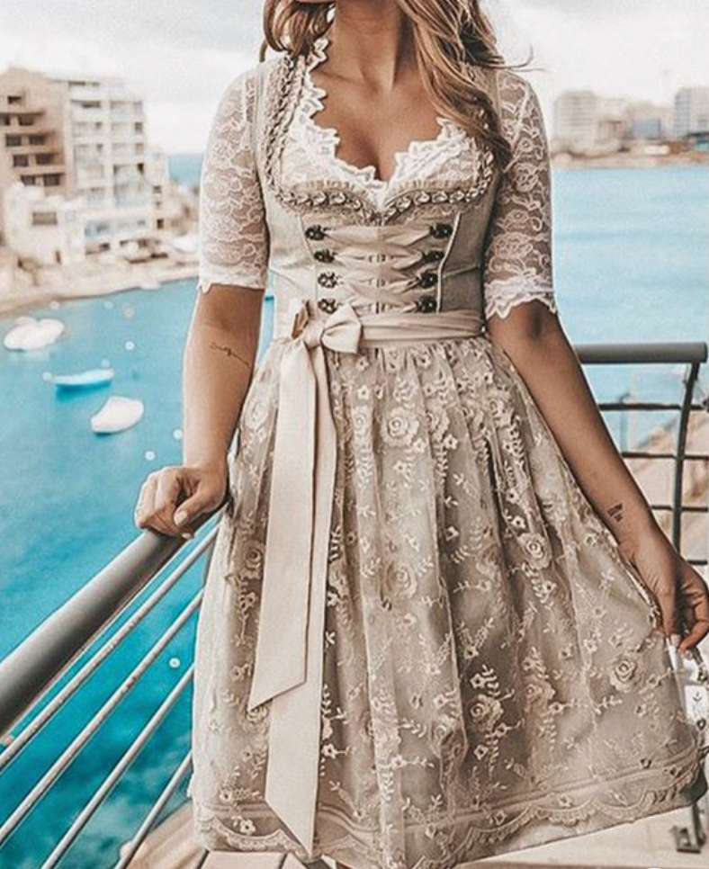 Generisch 2025 Oktoberfest dirndl-jurk, traditioneel kostuum voor dames