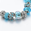 Braccialetto charm con cristalli blu