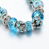 Braccialetto charm con cristalli blu
