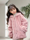 SnowChic - Giacca per ragazze foderata in pile con cappuccio carino