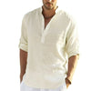 Camicia casual da uomo in lino | manica lunga arrotolabile