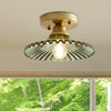 LumiCraft – Lampada da soffitto industriale con paralume in vetro verde
