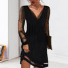 Lace Dress |Klassieke Zwarte V-Hals avondjurk voor vrouwen