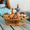 Tavolo da picnic portatile in legno per vino - 36 x 31 x 26 cm - ampia area di servizio - orologio da parete
