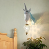 Luna - Lampada da parete unicorno incantevole in resina di alta qualità