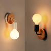 LumiEra - Elegante lampada da parete in ferro e legno in stile nord europeo