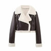 Giacca Bomber Donna in Pelle - Corta e Calda con Pelliccia