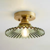 LumiCraft – Lampada da soffitto industriale con paralume in vetro verde