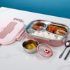 Thermo-Lunchbox aus Edelstahl – Innenraum aus Edelstahl – 3 oder 4 Fächer mit Suppenschüssel – Wanduhr