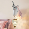 Luna - Lampada da parete unicorno incantevole in resina di alta qualità