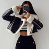 Giacca Bomber Donna in Pelle - Corta e Calda con Pelliccia