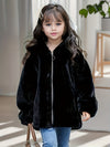 SnowChic - Giacca per ragazze foderata in pile con cappuccio carino