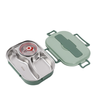 Thermo-Lunchbox aus Edelstahl – Innenraum aus Edelstahl – 3 oder 4 Fächer mit Suppenschüssel – Wanduhr