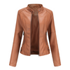 Slanke leren motorjacks voor dames