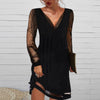 Lace Dress |Klassieke Zwarte V-Hals avondjurk voor vrouwen