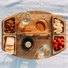 Tavolo da picnic portatile in legno per vino - 36 x 31 x 26 cm - ampia area di servizio - orologio da parete