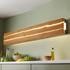 HolzArt - Elegante lampada da parete a LED con motivo unico a crepe in legno