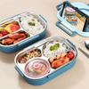 Thermo-Lunchbox aus Edelstahl – Innenraum aus Edelstahl – 3 oder 4 Fächer mit Suppenschüssel – Wanduhr