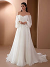Zavando – Abito da ballo, abito da sposa, senza spalline (strascico corto)