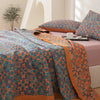 Coperta di cotone a sei strati con motivo blu - TerraLoom