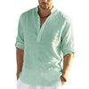 Camicia casual da uomo in lino | manica lunga arrotolabile