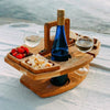 Tavolo da picnic portatile in legno per vino - 36 x 31 x 26 cm - ampia area di servizio - orologio da parete