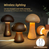 LumoGlow - Incantevole Lampada Notturna LED a Forma di Fungo in Legno
