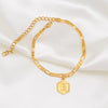 Collana 26 Lettere Maiuscole Acciaio Inossidabile Cavigliera
