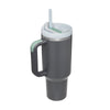 Isolierbecher mit Griff und Strohhalm, 40 oz