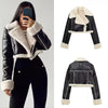 Giacca Bomber Donna in Pelle - Corta e Calda con Pelliccia