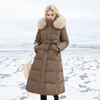 WinterLuxe - Lange Gewatteerde Jacke mit Kunstpelz