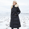 WinterLuxe - Lange Gewatteerde Jacke mit Kunstpelz
