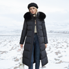WinterLuxe - Lange Gewatteerde Jacke mit Kunstpelz