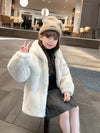 SnowChic - Giacca per ragazze foderata in pile con cappuccio carino