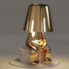 Lampada da tavolo ricaricabile USB dorata – illuminazione dimmerabile con lunga durata della batteria