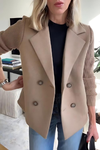 Blazer met gebreide mouwen voor dames | Op maat gemaakt, heuplengte 3