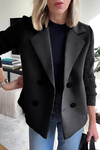Blazer met gebreide mouwen voor dames | Op maat gemaakt, heuplengte 5