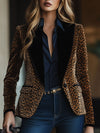 Blazer met luipaardprint voor dames | Losse pasvorm 0