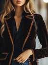 Blazer voor dames | Losse pasvorm, kleurblokfluweel | Stijlvol 1