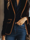 Blazer voor dames | Losse pasvorm, kleurblokfluweel | Stijlvol 2