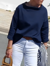 Blouse met korte mouwen, hoge kraag | Veelzijdig 7