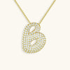 Collana con diamante iniziale a bolle