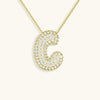 Collana con diamante iniziale a bolle