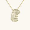 Collana con diamante iniziale a bolle