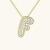 Collana con diamante iniziale a bolle