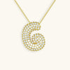 Collana con diamante iniziale a bolle
