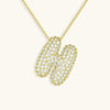 Collana con diamante iniziale a bolle