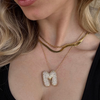 Collana con diamante iniziale a bolle