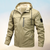 Cadeyrn | All-Weather waterdichte windbreaker voor heren met dikke beschermende capuchon en lange mouwen-Kaki