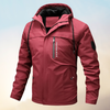 Cadeyrn | All-Weather waterdichte windbreaker voor heren met dikke beschermende capuchon en lange mouwen-Rood